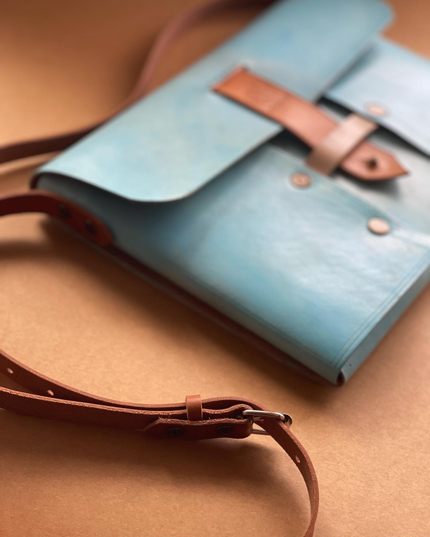 Handcrafted ''BLUE'' Leather Bag